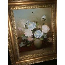 Aangeboden Schilderij Stilleven Bloemen