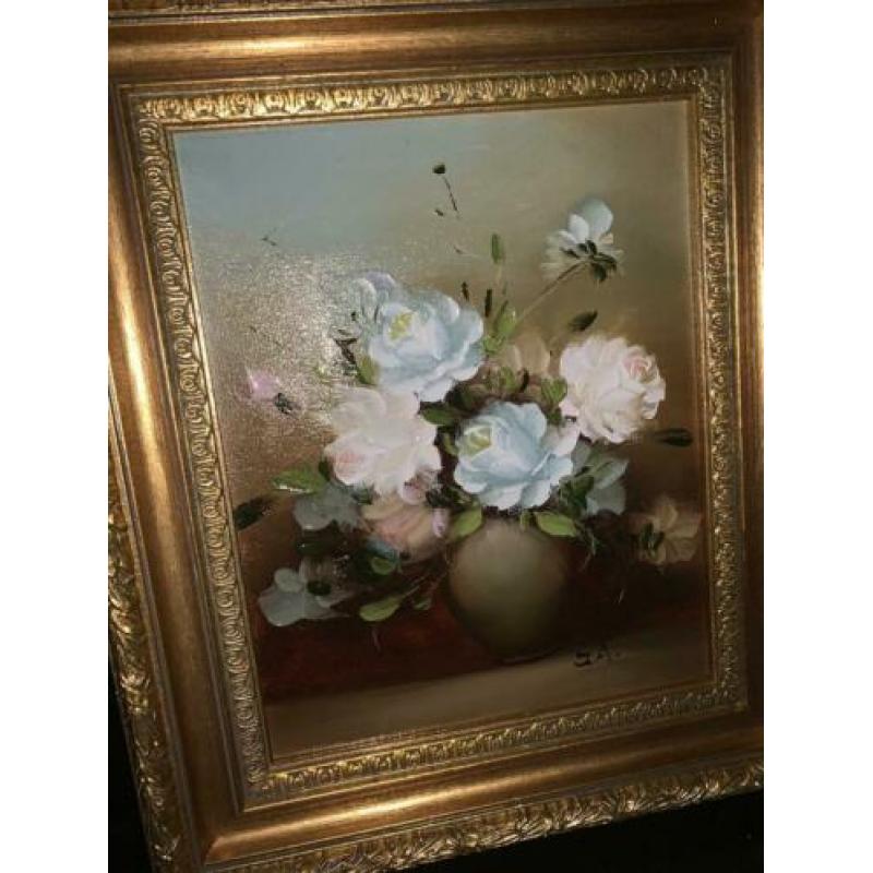 Aangeboden Schilderij Stilleven Bloemen