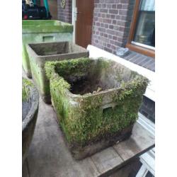 Set 1950's Willy guhl planter vierkant pot bloembak eternit