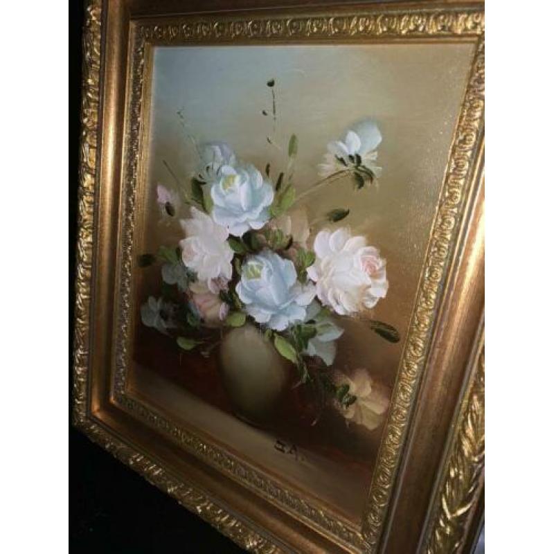 Aangeboden Schilderij Stilleven Bloemen