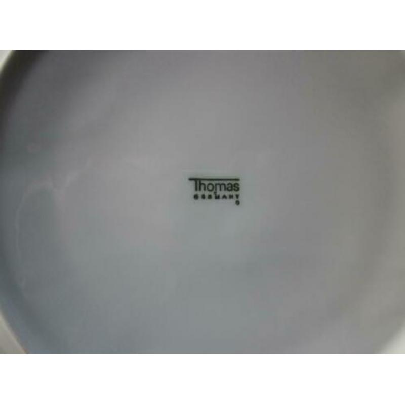 Thomas Germany 5 fondueborden 2 wit effen 3 gekleurd streepj