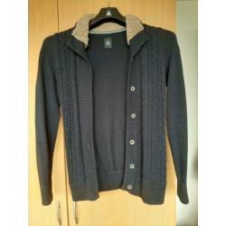Gaastra donkerblauw vest met bont in de kraag. Maar l