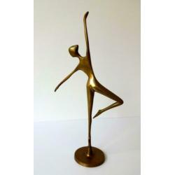 Brons/koper beeldje ballerina armen hoog Bodrul 4792-b