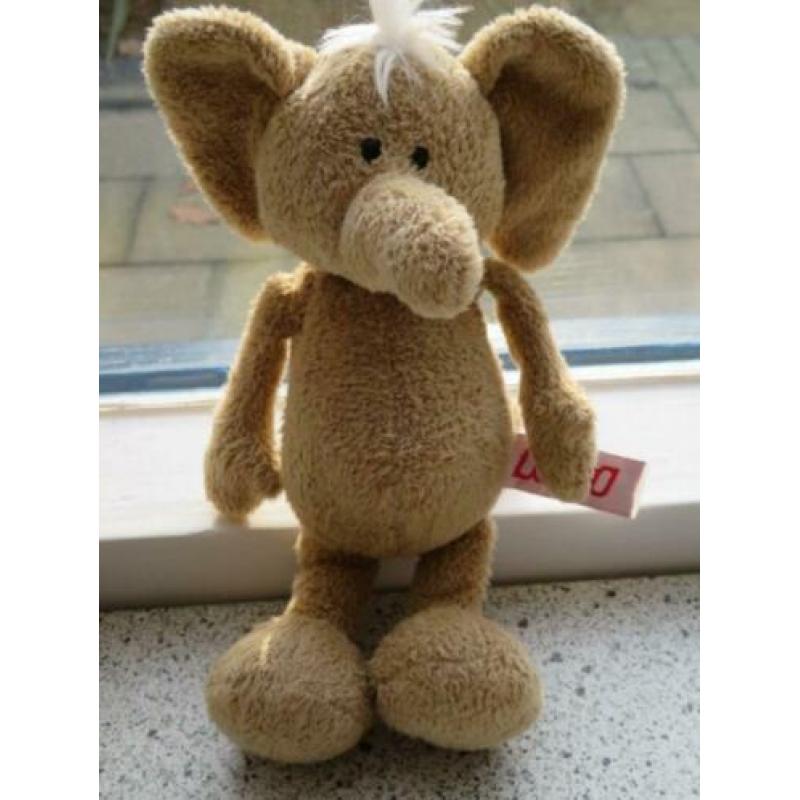 Olifant of olfantje merk Nici licht bruin velours ca 20 cm