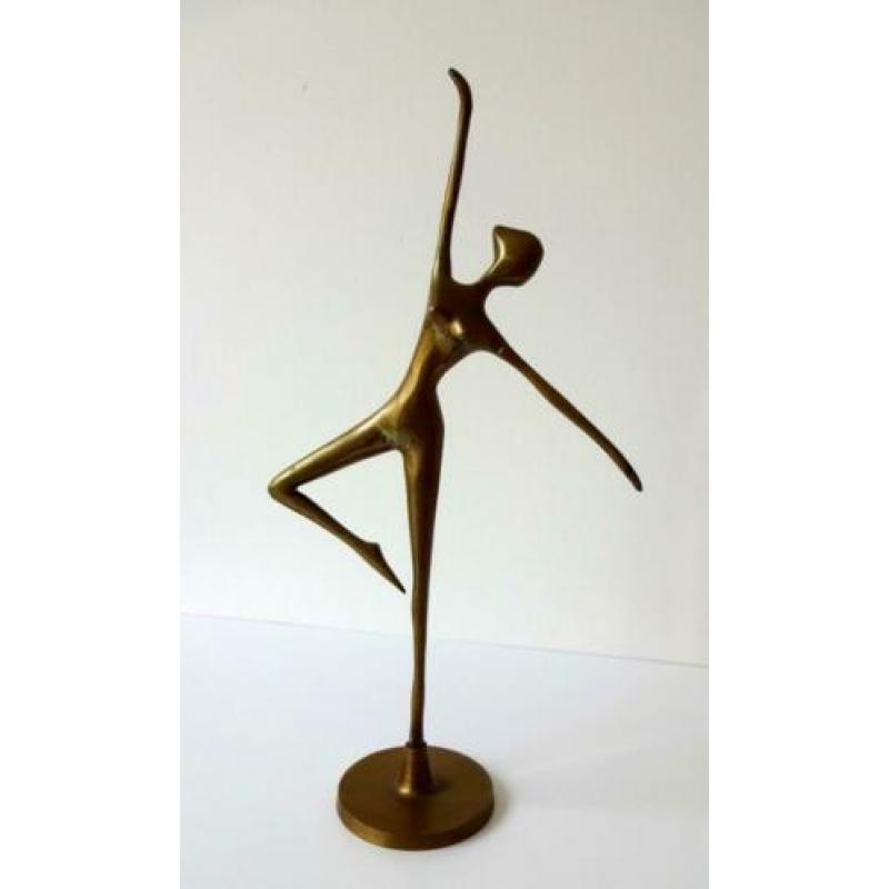 Brons/koper beeldje ballerina armen hoog Bodrul 4792-b