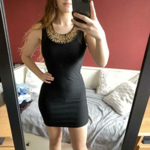 Zwart jurkje met gouden details | My Ose | Maat S (36)