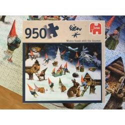 Rien Poortvliet puzzel Winter forest with the Gnomes