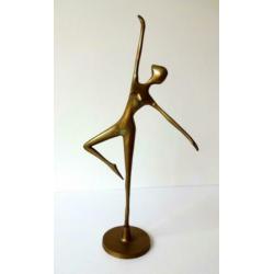 Brons/koper beeldje ballerina armen hoog Bodrul 4792-b
