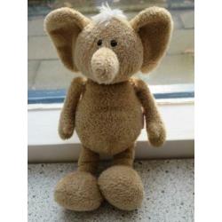 Olifant of olfantje merk Nici licht bruin velours ca 20 cm