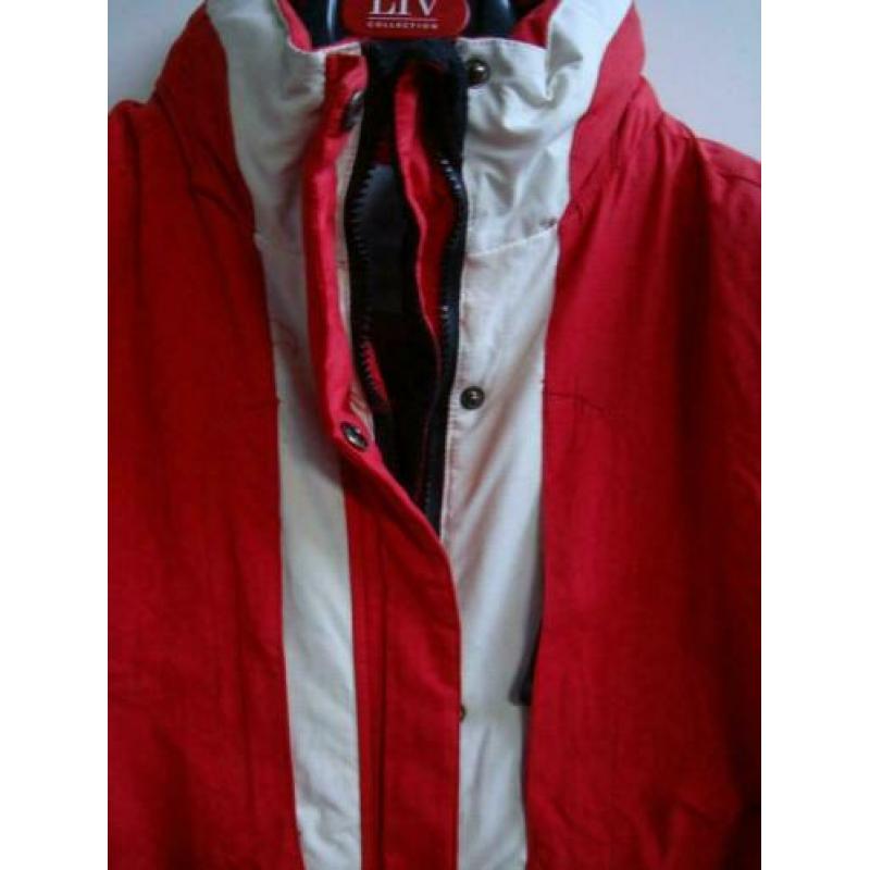 Ski jack zgan rood met ecru