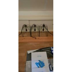 Hanglamp 3 stuks aan eiken plank