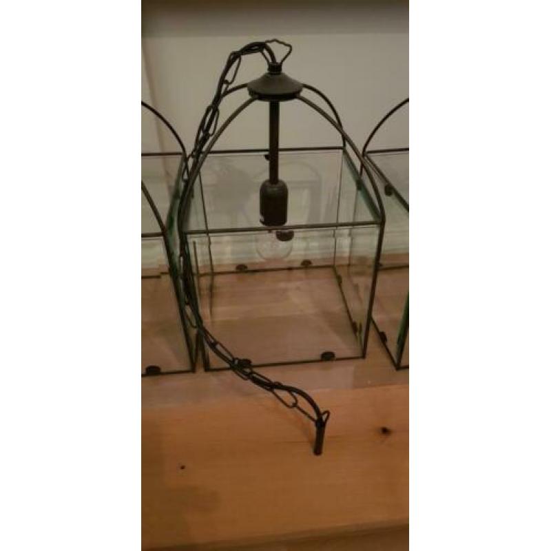 Hanglamp 3 stuks aan eiken plank