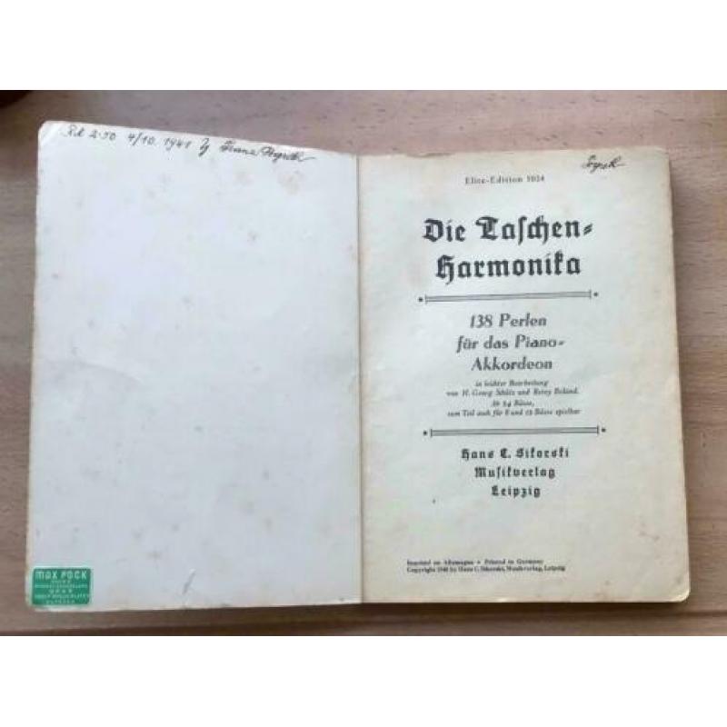 Muziekalbum voor accordeon Duits WW2