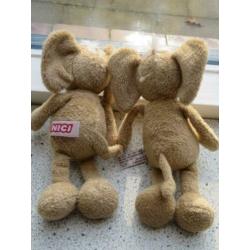 Olifant of olfantje merk Nici licht bruin velours ca 20 cm