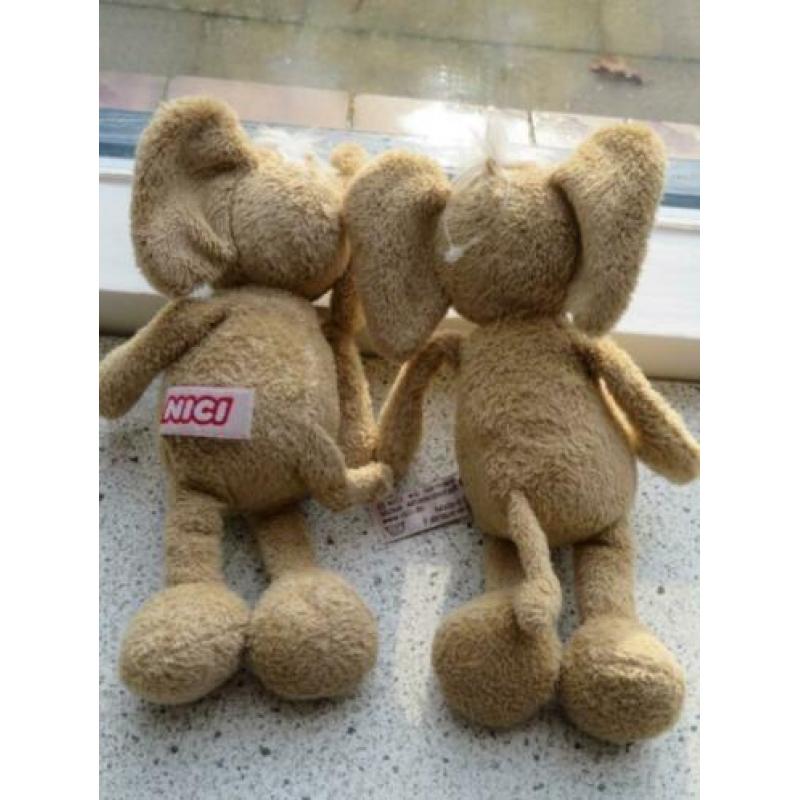 Olifant of olfantje merk Nici licht bruin velours ca 20 cm