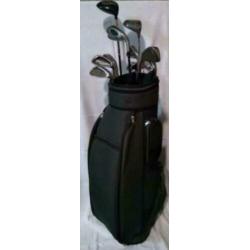 Golftas met 11 clubs, donker groen
