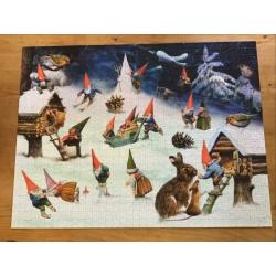 Rien Poortvliet puzzel Winter forest with the Gnomes