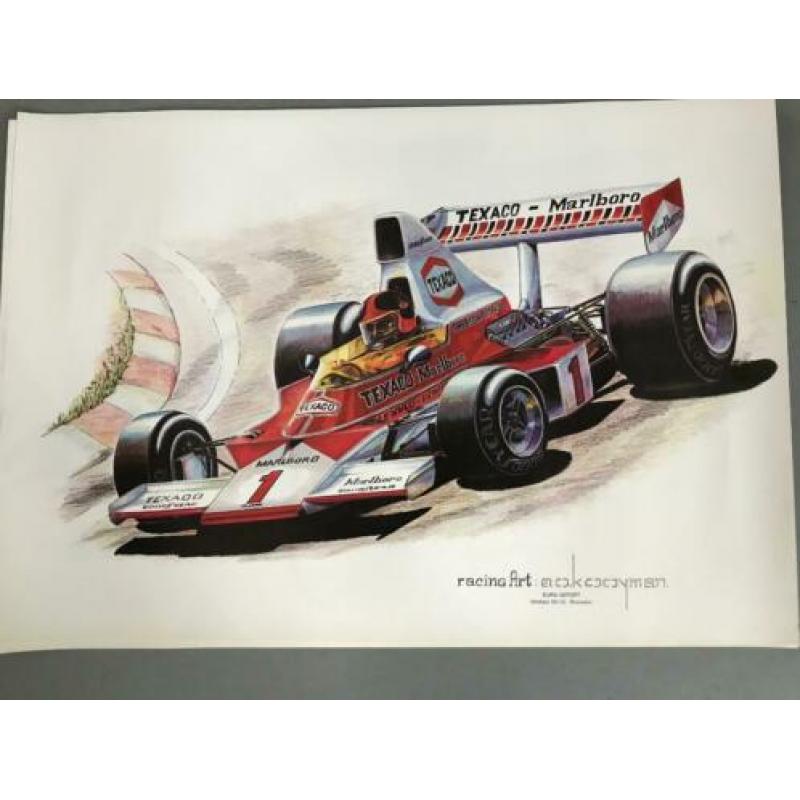 F1 pentekening poster afm. 51 x 73 cm