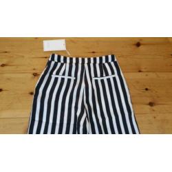 Zwart/witte gestreepte broek 34. Du Nord.