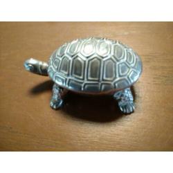 5 schildpad zilver doosje keramiek aardewerk beeldje