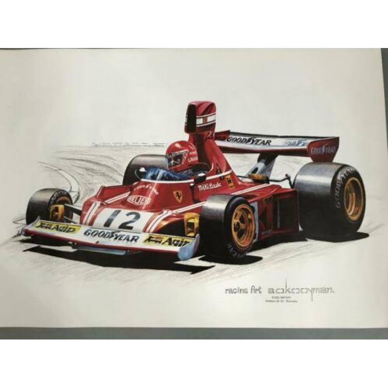 F1 pentekening poster afm. 51 x 73 cm