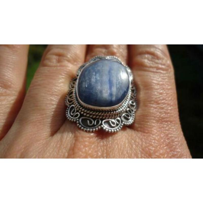 925 zilver / zilveren ring kyanite / kyaniet maat 19 -Vanoli