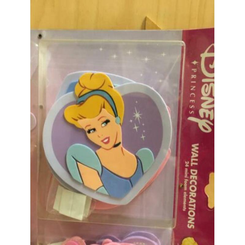 PRINSESSEN SET KLOK, voiles, kapstok dekbed foamstickers