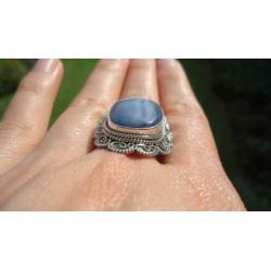 925 zilver / zilveren ring kyanite / kyaniet maat 19 -Vanoli