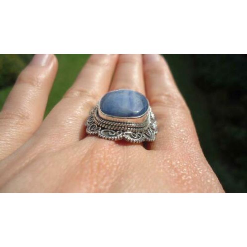 925 zilver / zilveren ring kyanite / kyaniet maat 19 -Vanoli