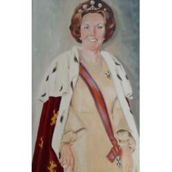 Koningin Beatrix/30 april 1980/staatsieportret op linnen