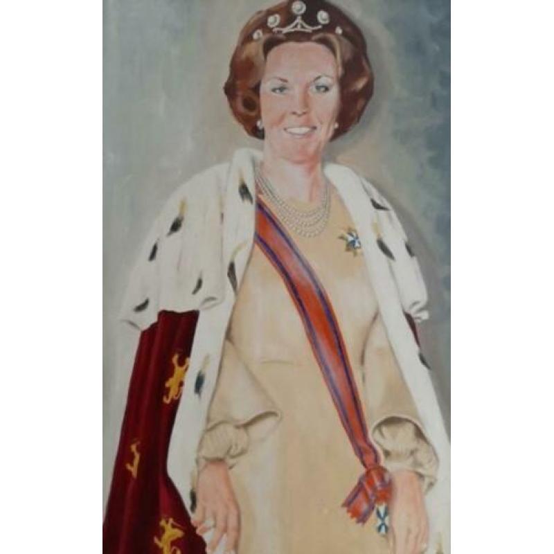 Koningin Beatrix/30 april 1980/staatsieportret op linnen