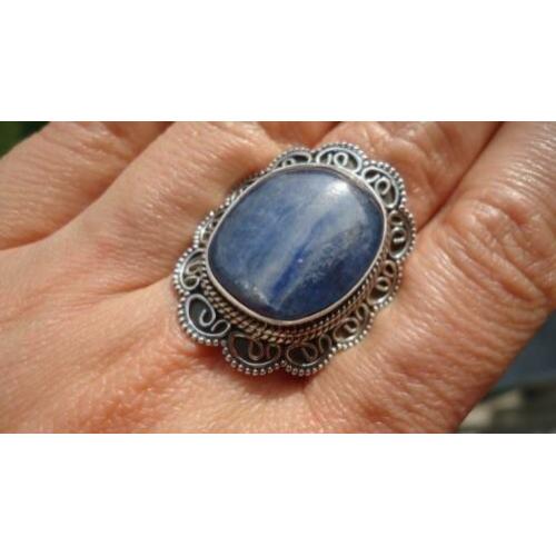 925 zilver / zilveren ring kyanite / kyaniet maat 19 -Vanoli