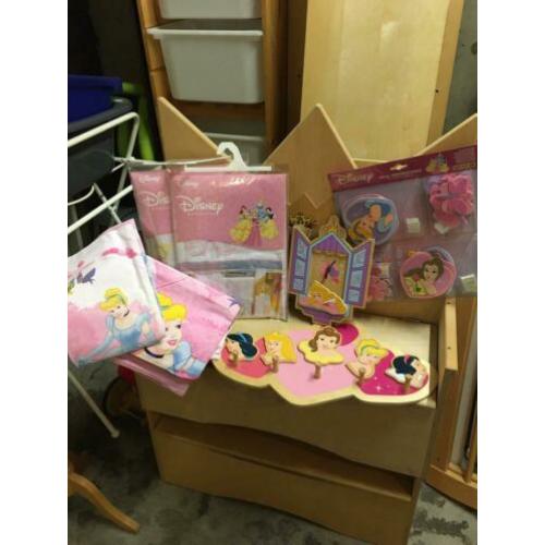 PRINSESSEN SET KLOK, voiles, kapstok dekbed foamstickers