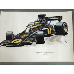 F1 pentekening poster afm. 51 x 73 cm