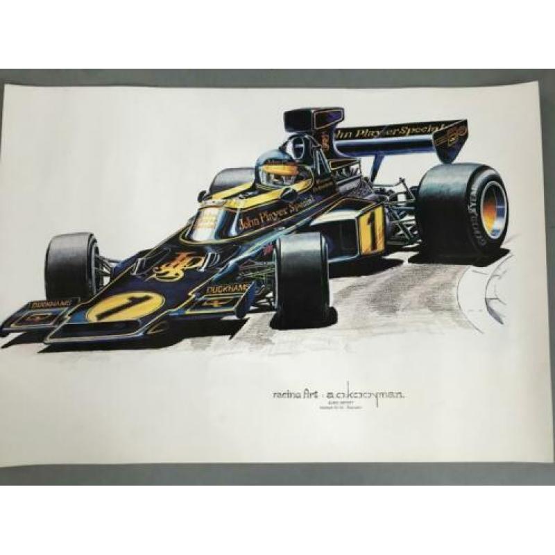 F1 pentekening poster afm. 51 x 73 cm