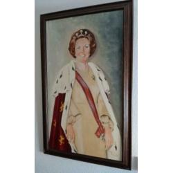 Koningin Beatrix/30 april 1980/staatsieportret op linnen