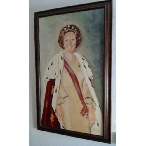 Koningin Beatrix/30 april 1980/staatsieportret op linnen