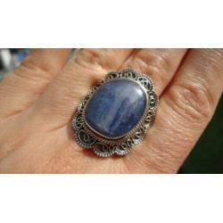 925 zilver / zilveren ring kyanite / kyaniet maat 19 -Vanoli