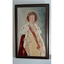 Koningin Beatrix/30 april 1980/staatsieportret op linnen