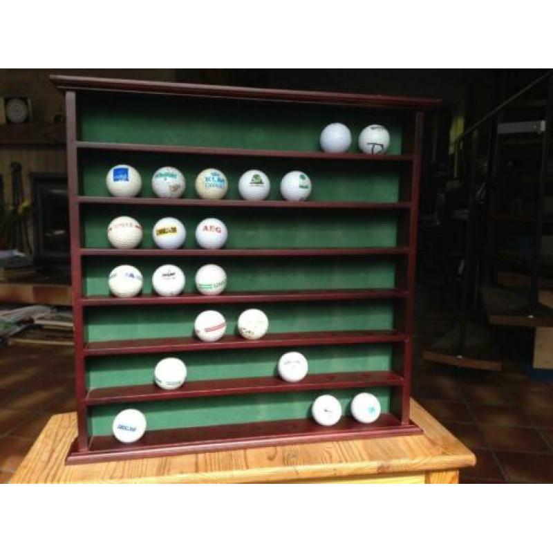 golfbalrek vitrine golfballen golfballenrek golfballenkast