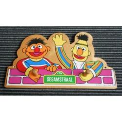 Houten kapstok Sesamstraat Bert en Ernie kinderkapstok