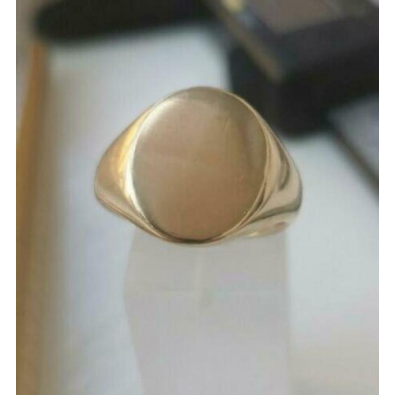 Solid 18ct gold signet ring hallmarked (18 karaat , zegel)