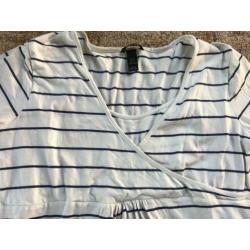 Zwangerschapstrui lange mouwen maat XL.wit/blauw