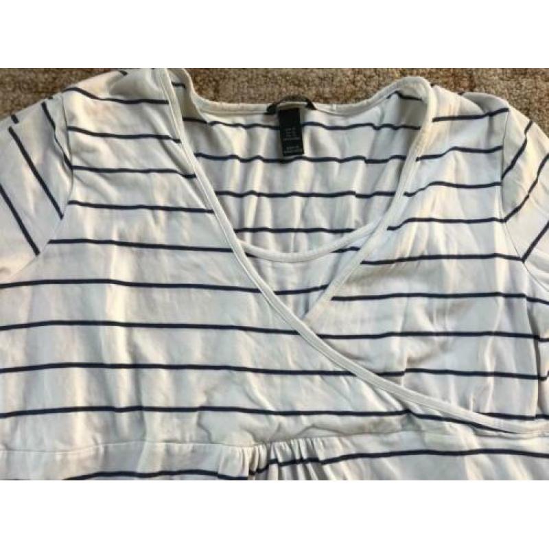 Zwangerschapstrui lange mouwen maat XL.wit/blauw