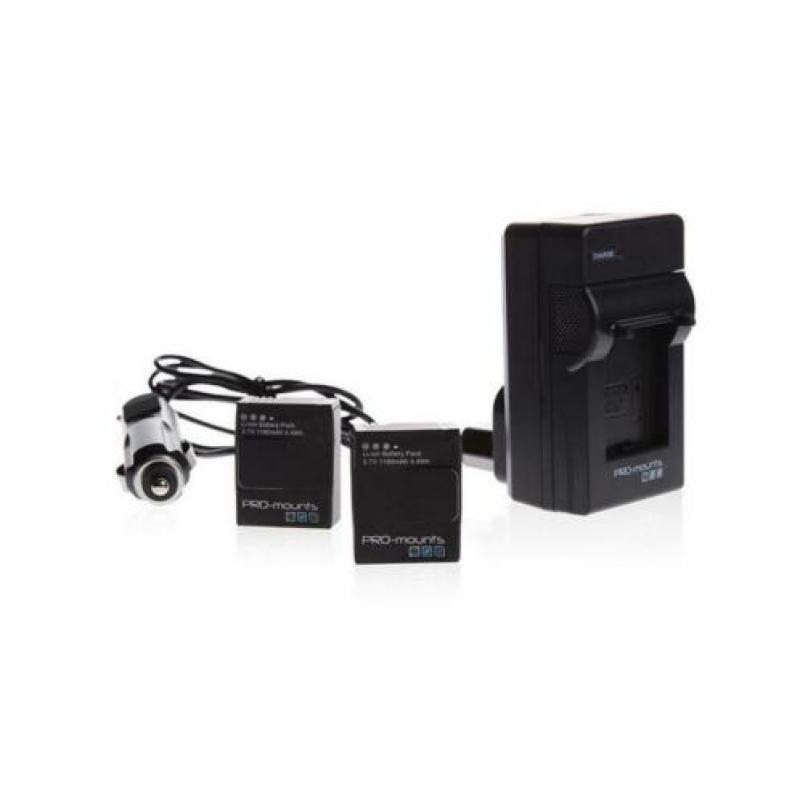 GoPro Pro-mounts Laderset Hero3/3+ incl 2 batterijen