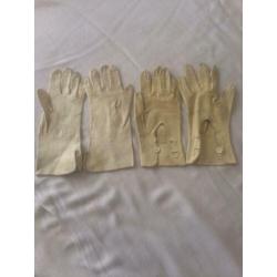 Handschoenen, vintage suède in crème wit te koop! Enkele par