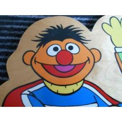 Houten kapstok Sesamstraat Bert en Ernie kinderkapstok