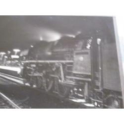 Zwart/wit foto schilderij van stoomlocomotief