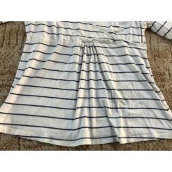 Zwangerschapstrui lange mouwen maat XL.wit/blauw