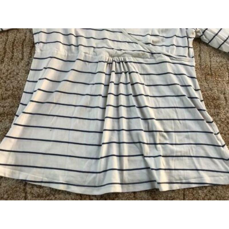 Zwangerschapstrui lange mouwen maat XL.wit/blauw